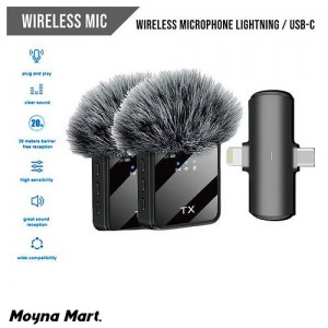 مايك مزدوج مايكين ايفون -تايب سي wireless microphone F15-2