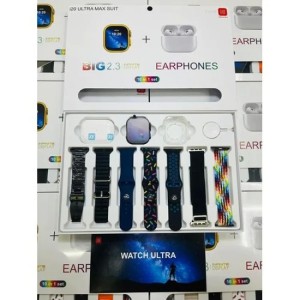 ساعة ذكية+ سماعات +7 كساتك   i20 ultra max suit smart watch 10in1