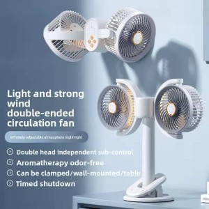 مروحة دبل مع اضاءة ومعطر Dual Head Circulating Fan