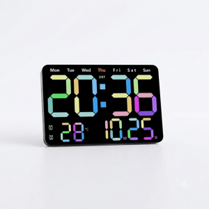 ساعة حائط مستطيلة رقمية مع منبهين وجهاز تحكم Wall Clock DS-6652